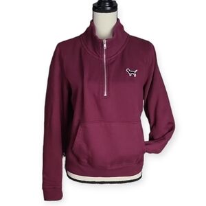 Victoria's Secret PINK Burgundy Pullover Sweatshirt Hoodie Size Large